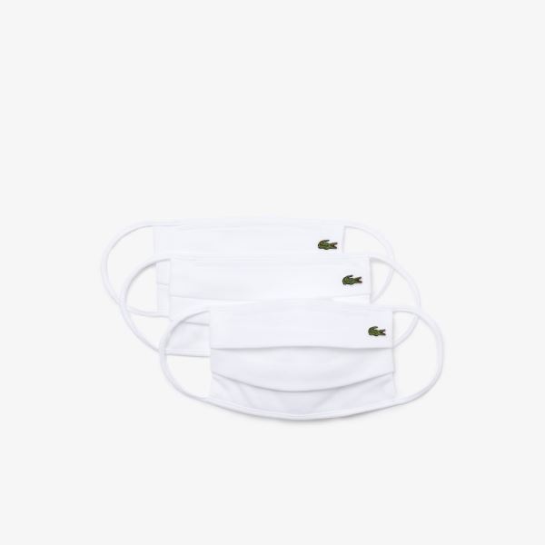 Lacoste L.12.12 Pack of 3 Face Masks with Box - Masky Dámské Bílé | CZ-PX2DaM